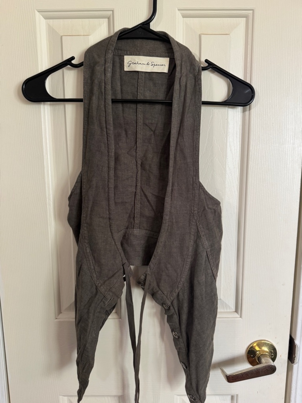 Graham & Spencer Women's Gray Draped Linen Vest